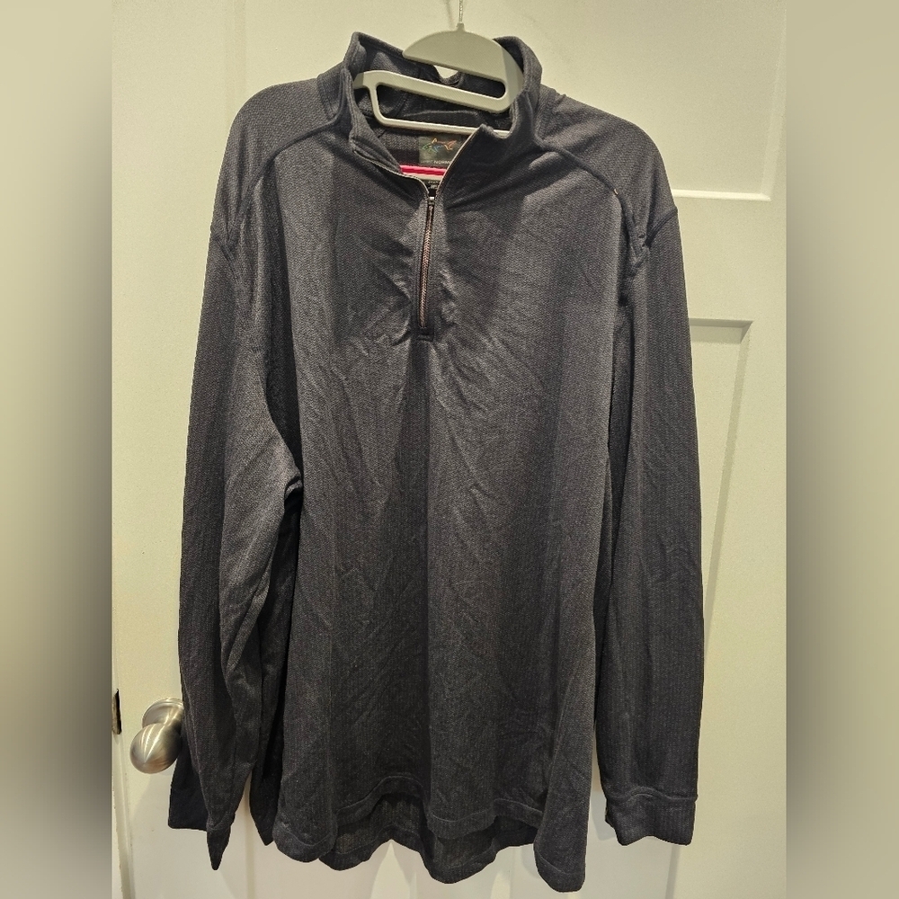 Greg Norman PlayDry XXL Quarter-Zip Pullover Grey